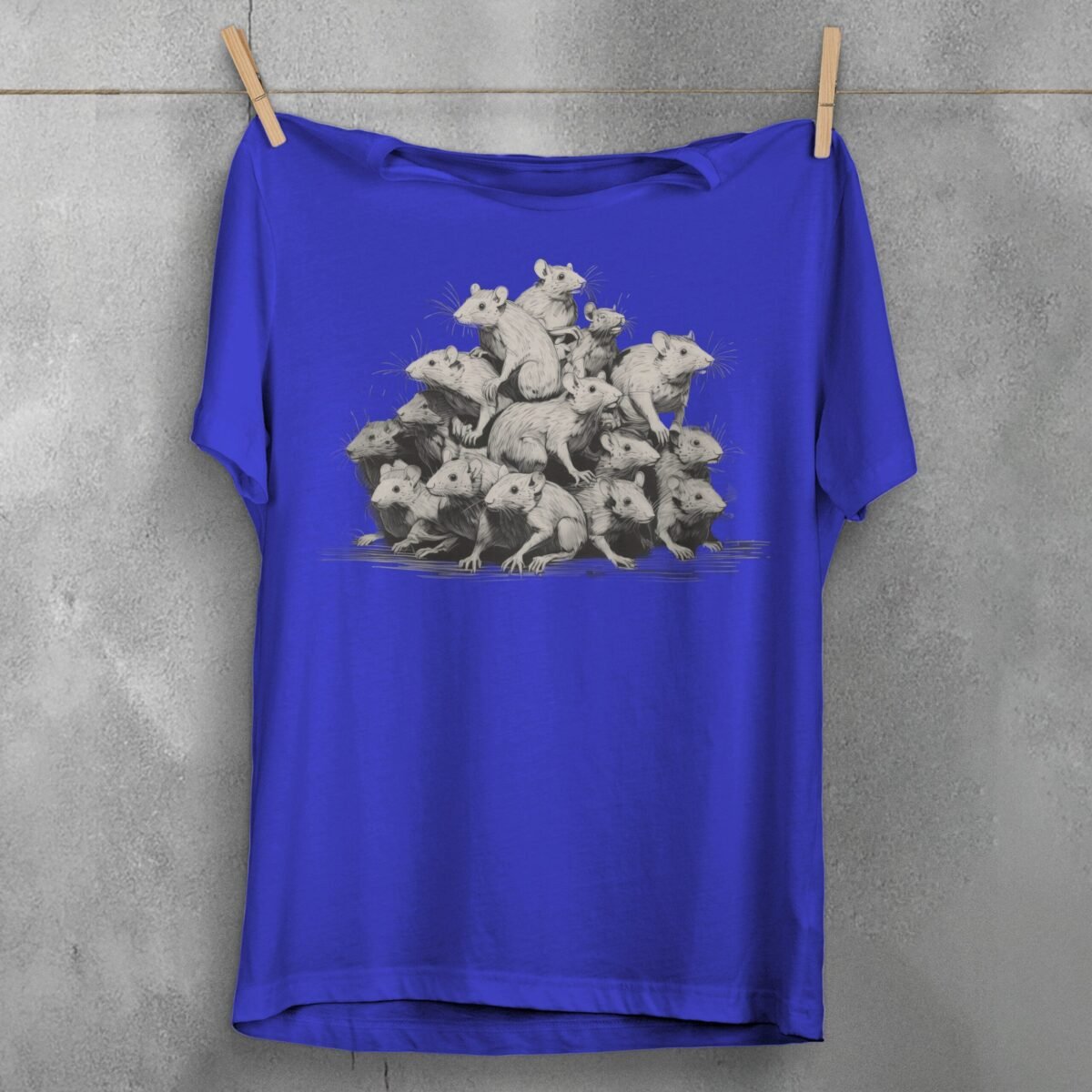 enigmatic rat king pile dark magic spells animal familiar t-shirt design, variation 3