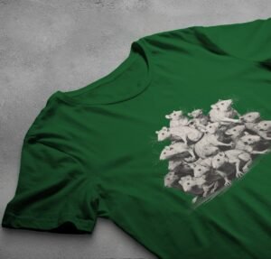 enigmatic rat king pile dark magic spells animal familiar t-shirt design, variation 6