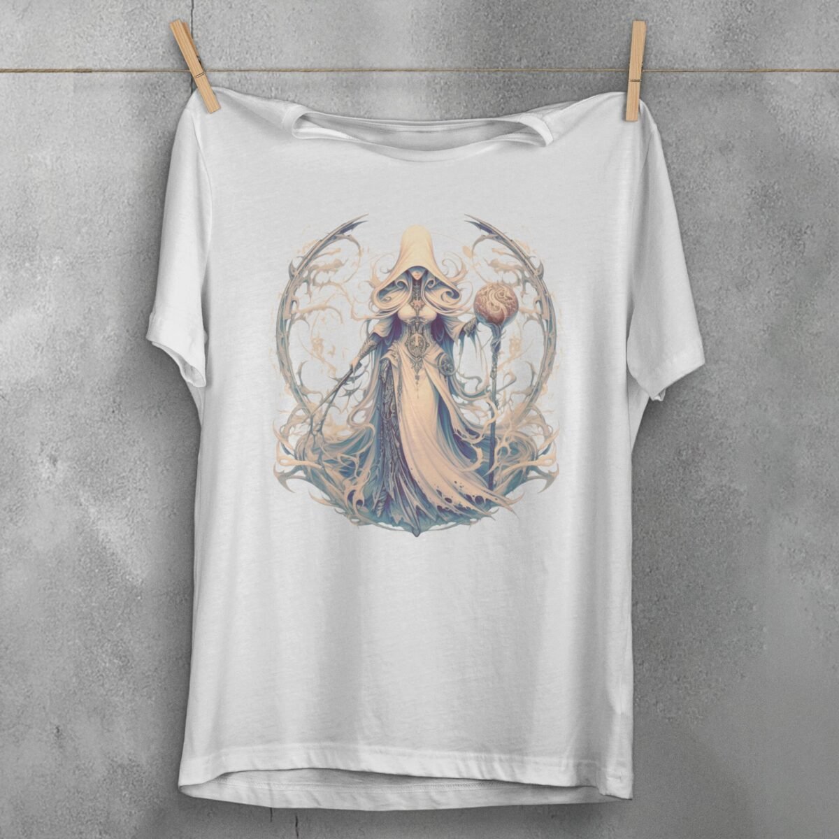 enigmatic sorceress orb surrounded bones design design, variation 2