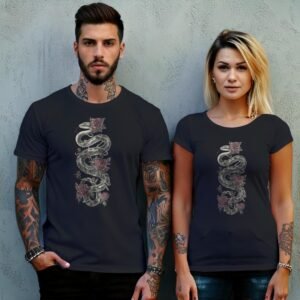 Ensnared in rose thorns the snake sways soft gothic t-shirt - 10