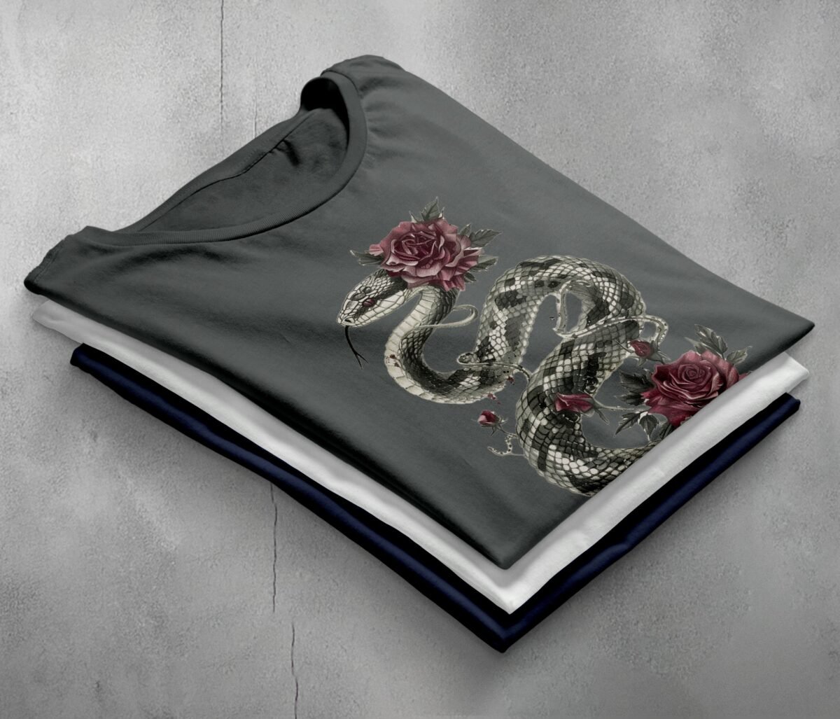 Ensnared in rose thorns the snake sways soft gothic t-shirt - 2
