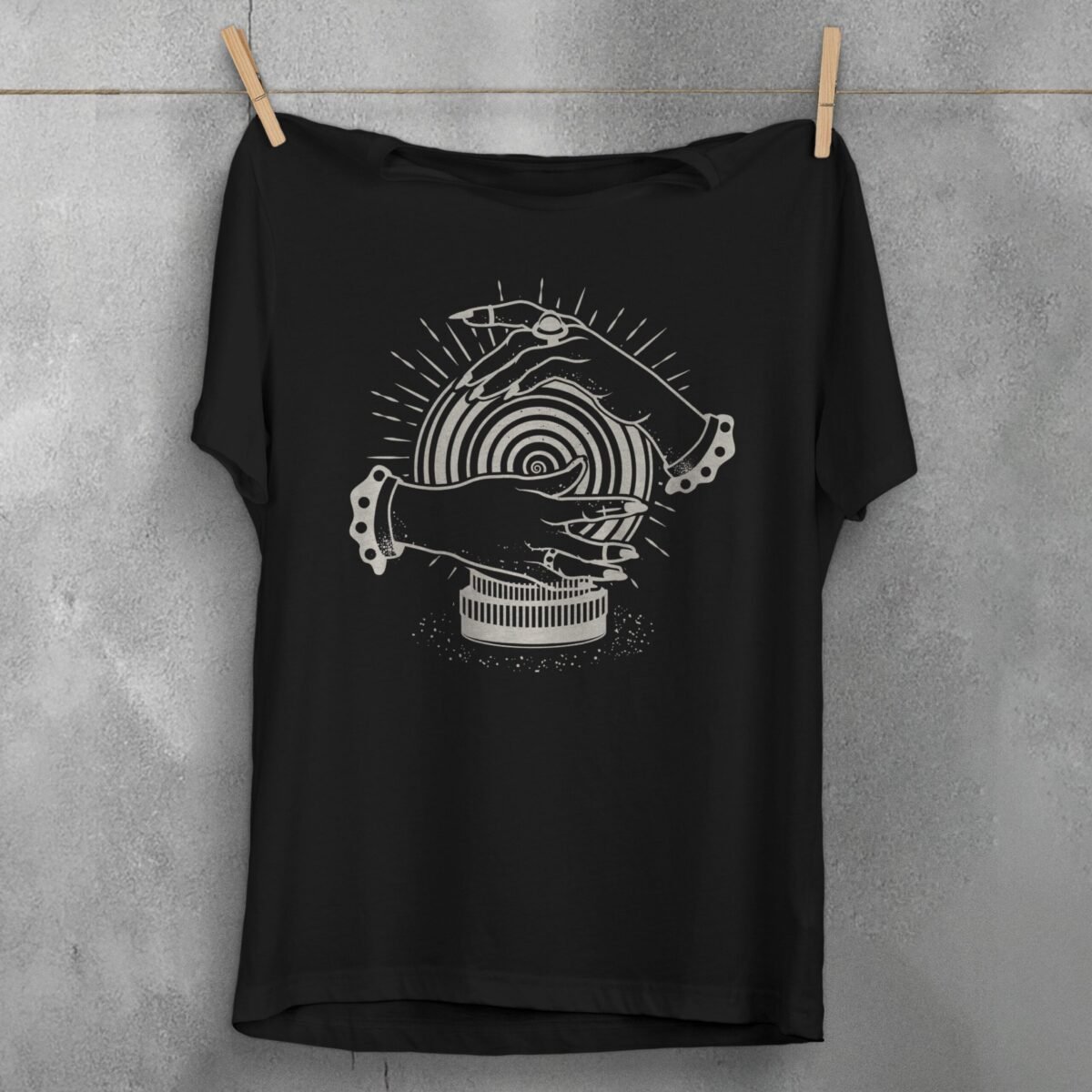 fortune teller hands crystal ball design t-shirt design, variation 1