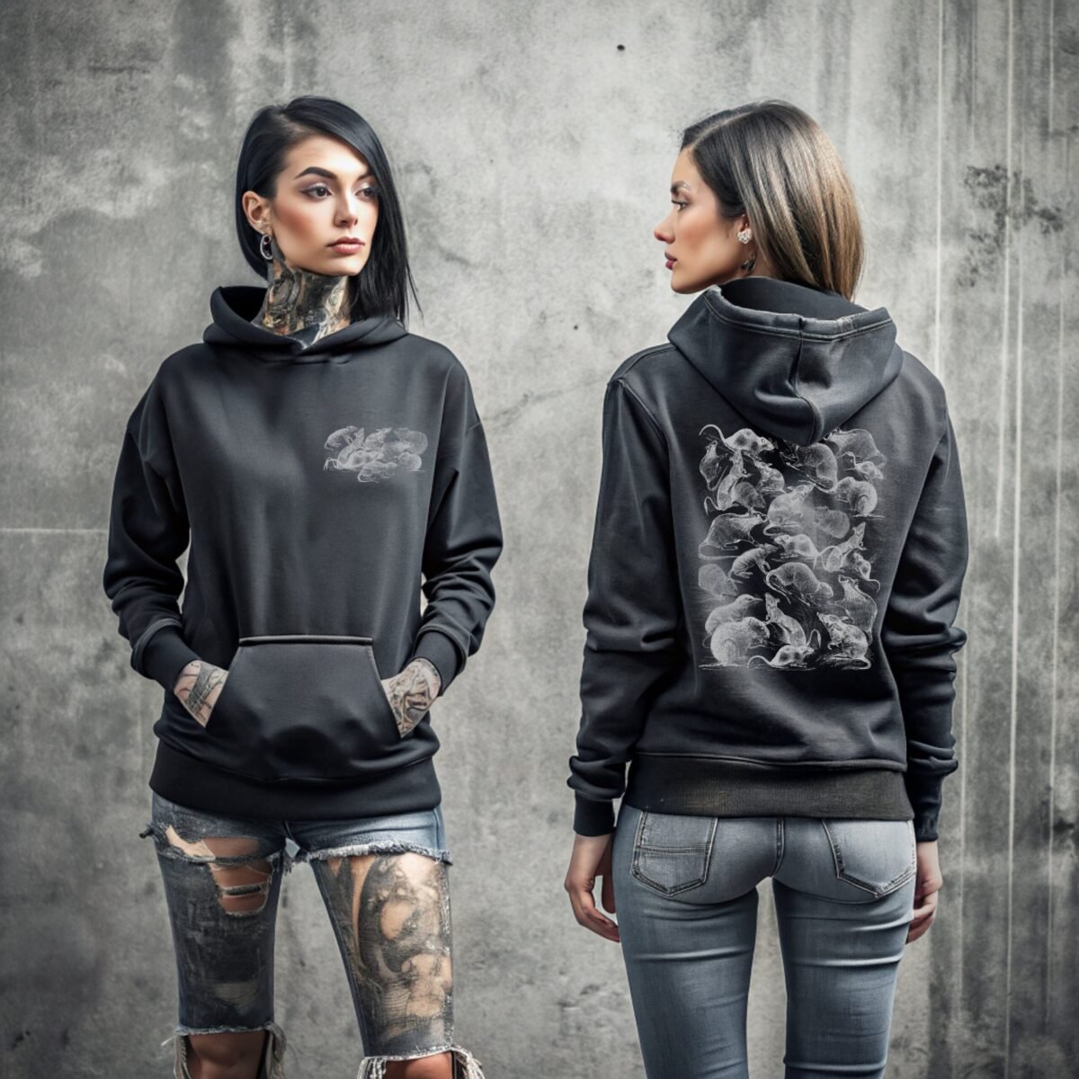 Furtive rodents night gathering rats king outcasts hoodie - 3