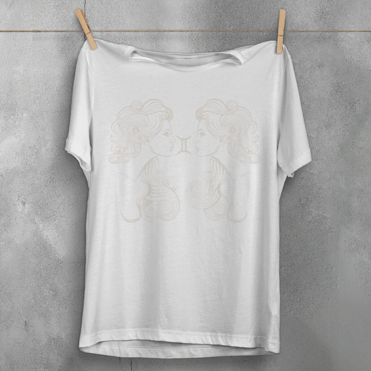 gemini zodiac twins astral energy divination horoscope artwork t-shirt design, variation 2