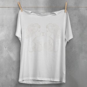 gemini zodiac twins astral energy divination horoscope artwork t-shirt design, variation 2