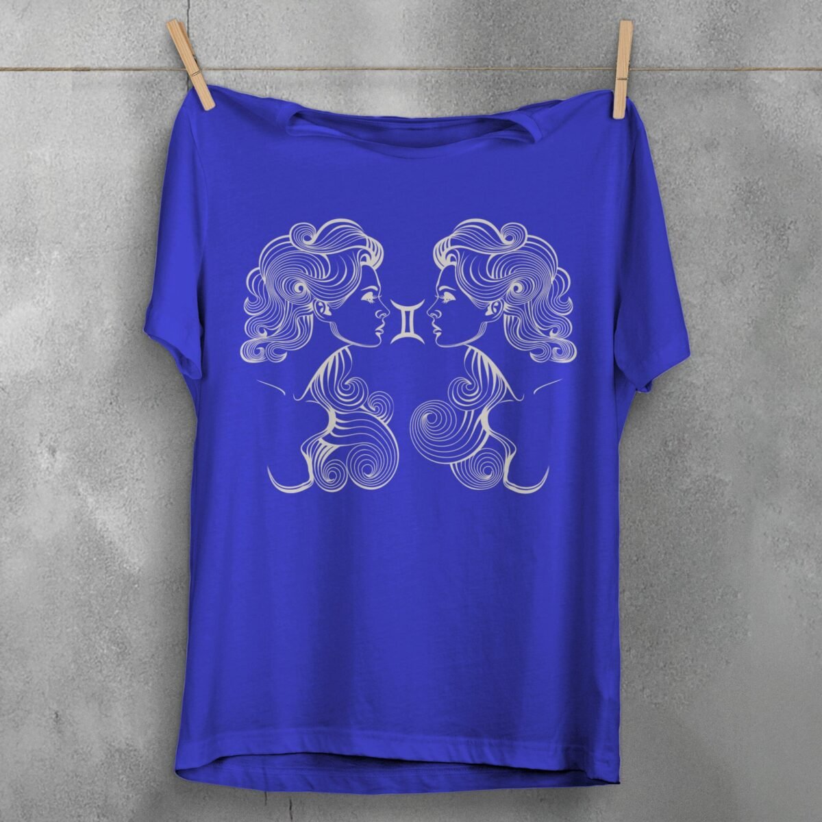 gemini zodiac twins astral energy divination horoscope artwork t-shirt design, variation 3
