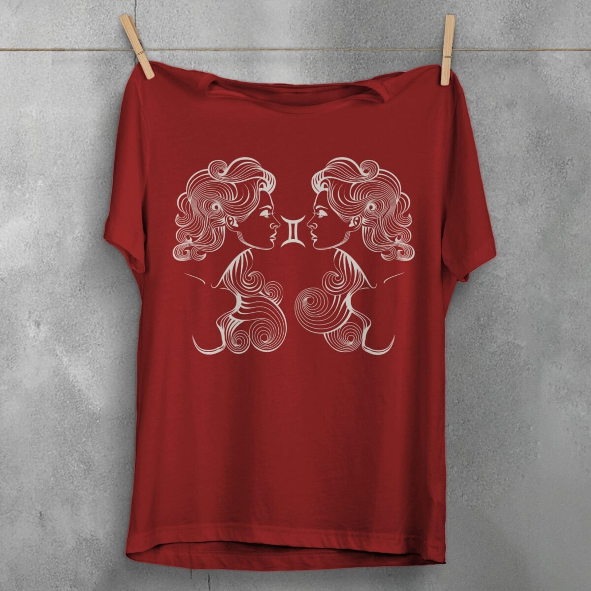 gemini zodiac twins astral energy divination horoscope artwork t-shirt design, variation 4