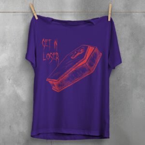 Get In Loser Coffin Gothic Humor Funny Sketch T-Shirt - 5