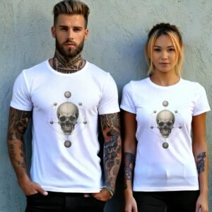 Gothic Alignment Skull Mystic Orbs Skeleton Artwork Occult Pagan T-Shirt - 9