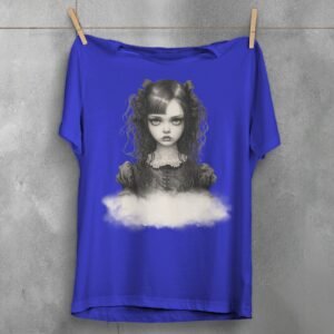 gothic lolita girl roses bows portrait t-shirt design, variation 3