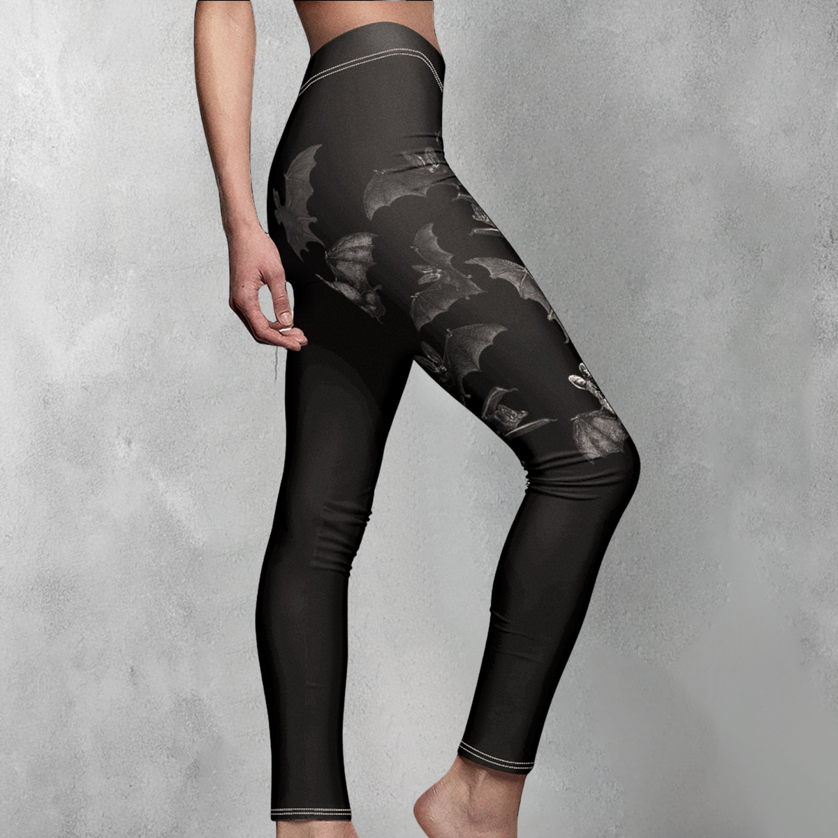 Gothic night embrace bat wings flight darkness spirit animal leggings - 1