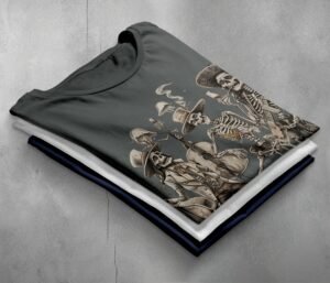 Gothic Skeleton Band Alternative Skeleton Music Lover Creepy Cute T-Shirt - 7