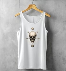 gothic skeleton planets pagan wiccan witchy print tank design, variation 4