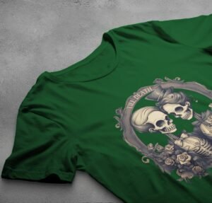 gothic till death part elegant skeleton lovers t-shirt design, variation 6