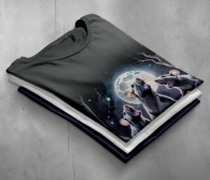 enchanting moonlit rat trio serenade underneath moonlight t-shirt design, variation 7