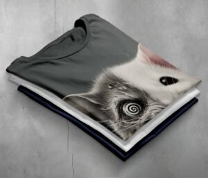 creepy rodent duality disturbing rat joker t-shirt design, variation 7