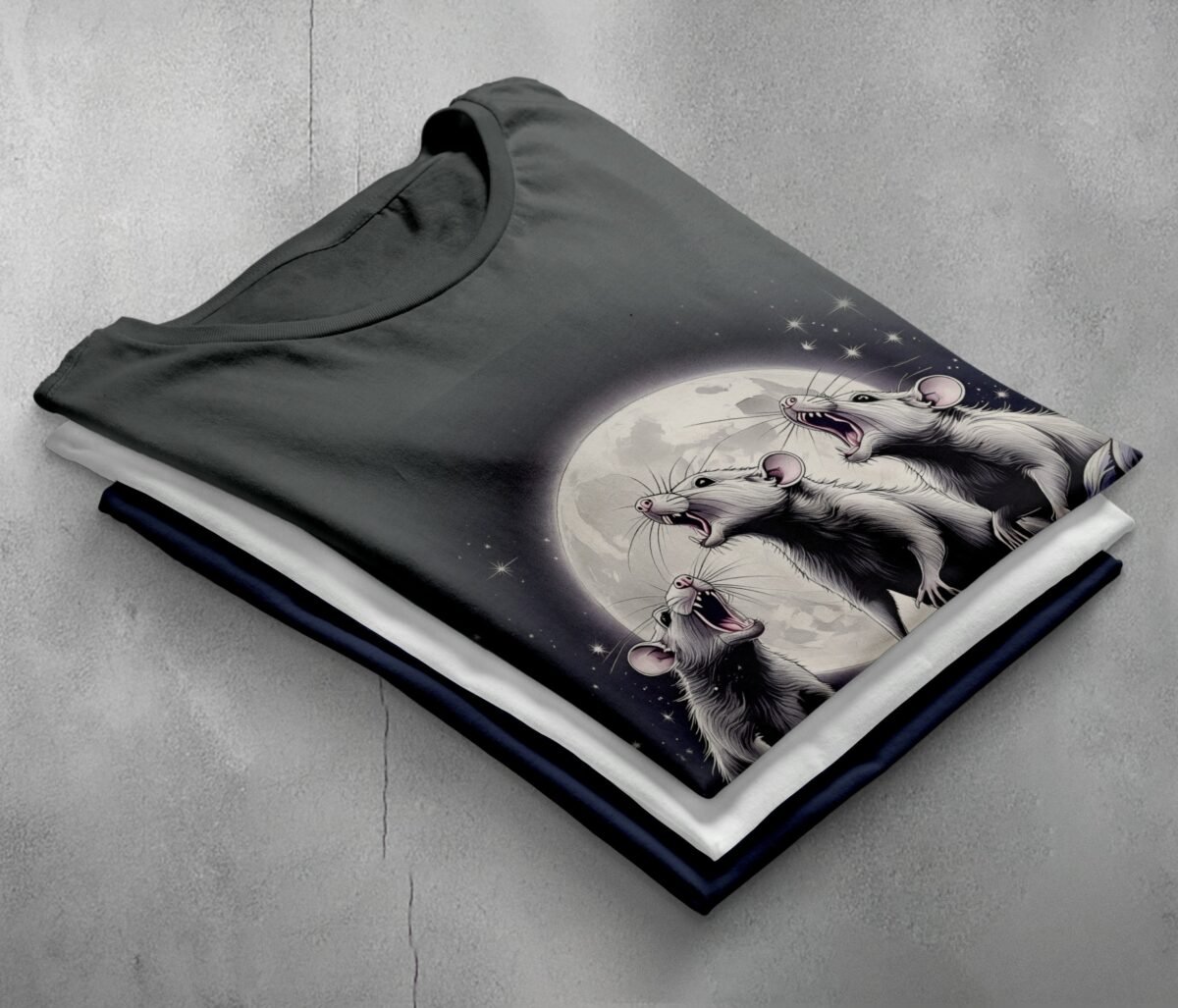 rat moon song nocturnal serenade soul t-shirt design, variation 7
