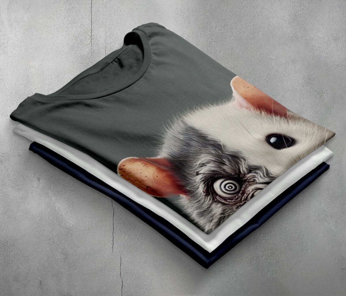 creepy rat duality dark beauty unsettling horror joker vibe t-shirt design, variation 7
