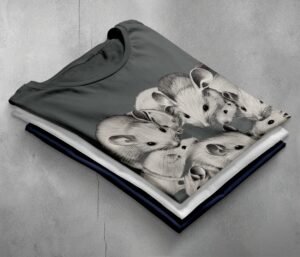 creepy cute group charming rats king weird graphic t-shirt design, variation 7