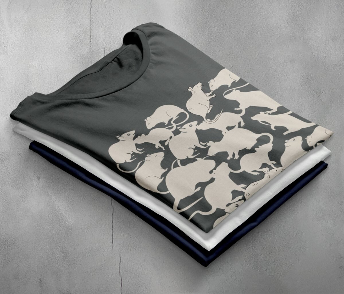 many rats elegant design creepy cute rodent t-shirt design, variation 7