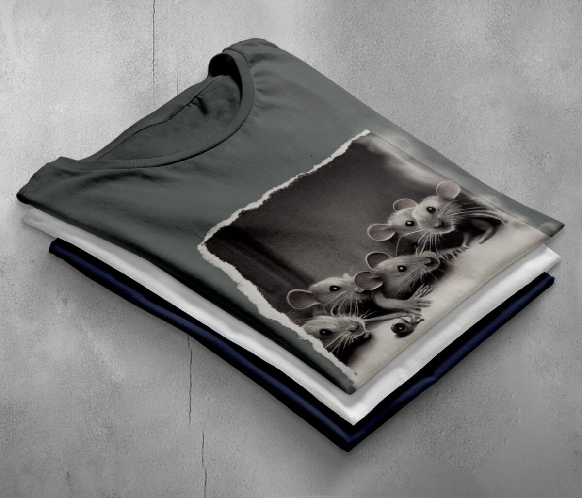 whimsical whispers little rat friends aesthetic t-shirt design, variation 7