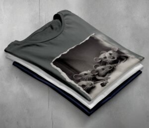 whimsical whispers little rat friends aesthetic t-shirt design, variation 7