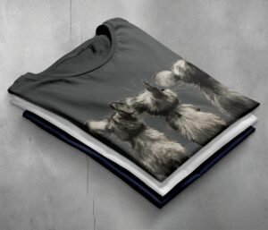 three little rats facing away creepy cute illustration t-shirt design, variation 7