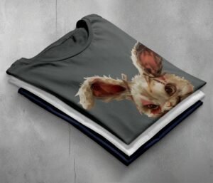 vintage horror rabbit revenge animal gothic dark t-shirt design, variation 7