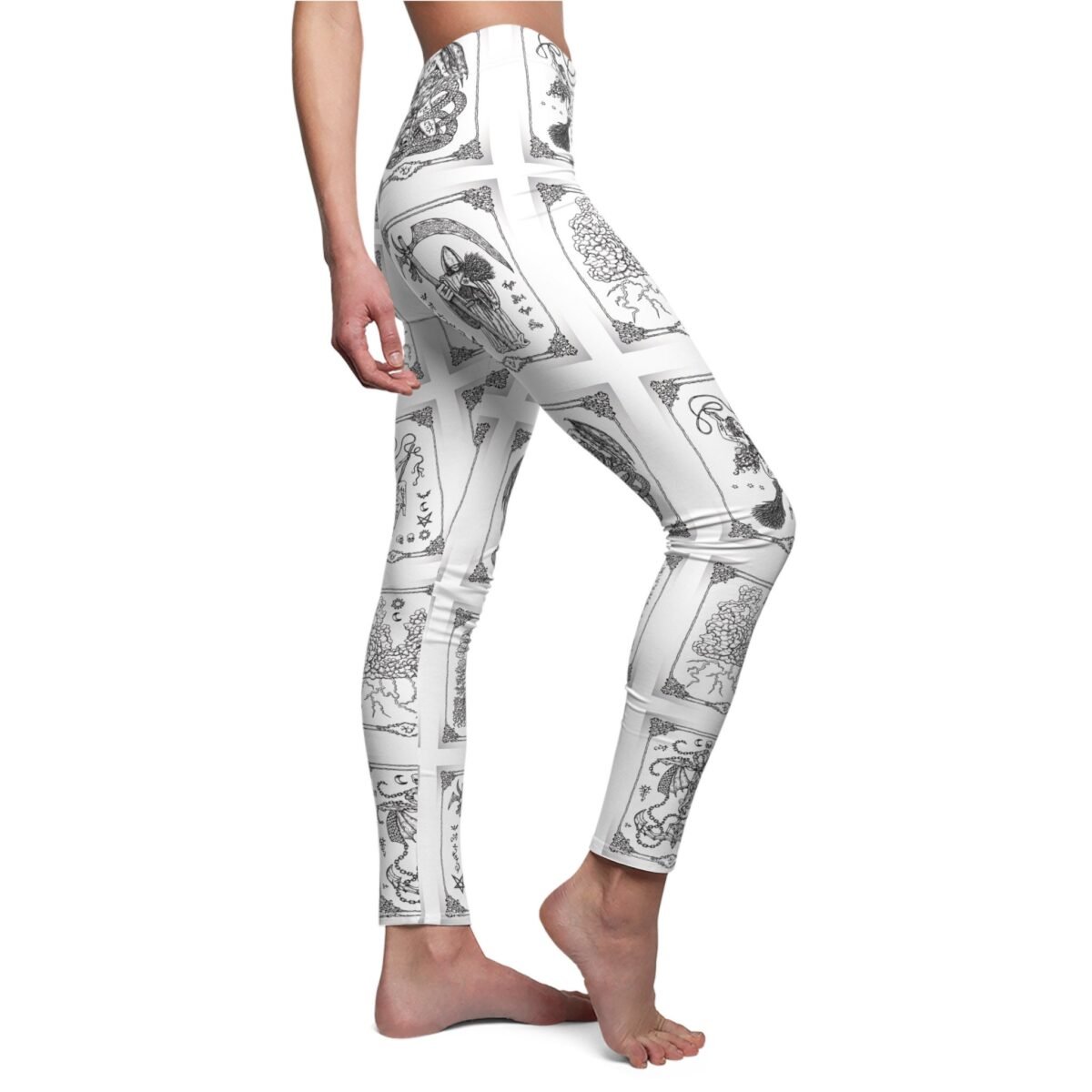 Grimoire of Shadows mystical journey through occult tarot cards leggings - 6