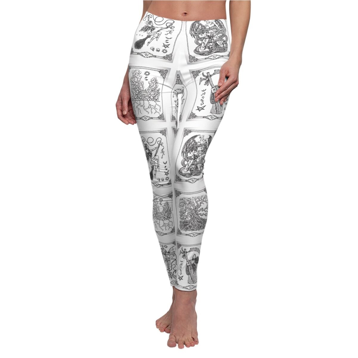 Grimoire of Shadows mystical journey through occult tarot cards leggings - 7