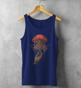 Hand holding skeletal fungi ethereal yet haunting aesthetic scene tank top - 2