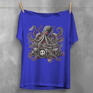 haunting sea octopus band concert gothic animal t-shirt design, variation 3