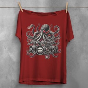 haunting sea octopus band concert gothic animal t-shirt design, variation 4