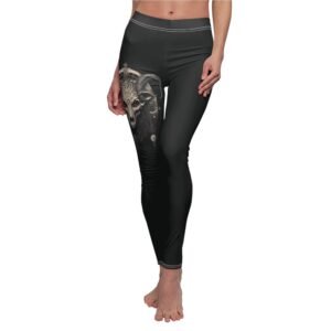 Infernal Majesty Ram Skull Symbolism Gothic Ritual Design Stylish Leggings - 4