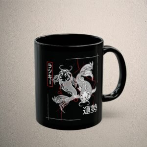Japan Twin Koi Wishes Fortunate Fantasy Gothic Pagan Mug - 5