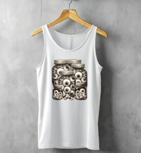 jar full eyes witch strange peculiar goth t-shirt design, variation 4