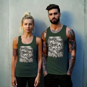 jar full eyes witch strange peculiar goth t-shirt design, variation 6