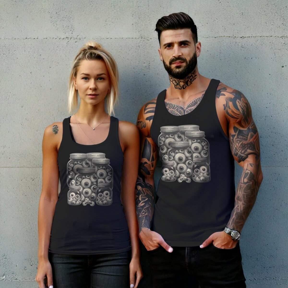 jar full eyes witch strange peculiar goth t-shirt design, variation 7