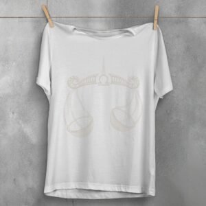 libra zodiac symbol delicate balance celestial dreamy scales t-shirt design, variation 2