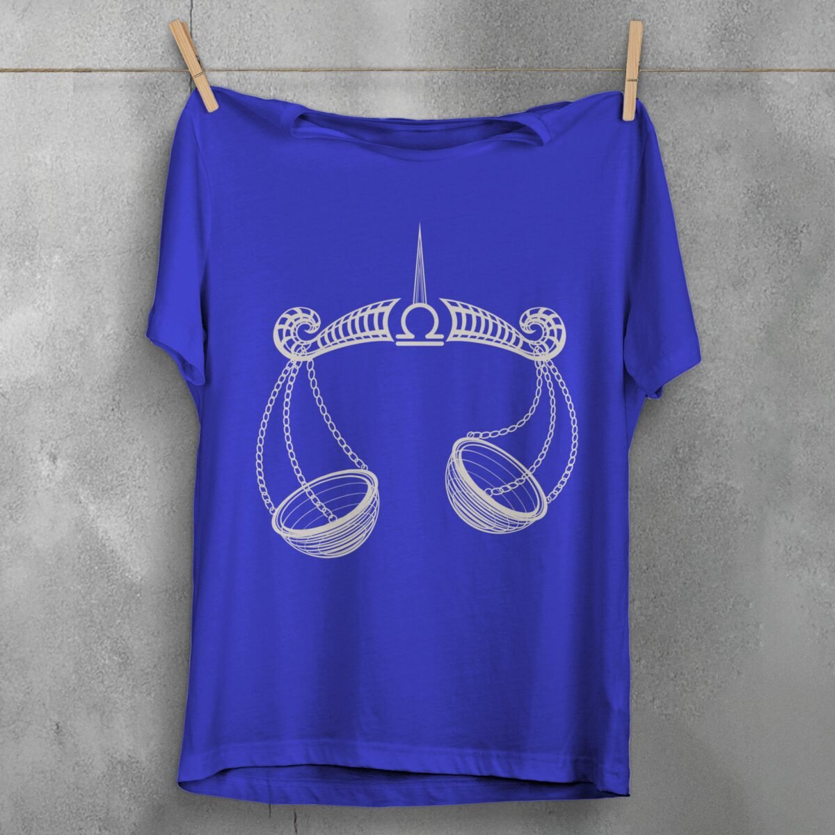libra zodiac symbol delicate balance celestial dreamy scales t-shirt design, variation 3