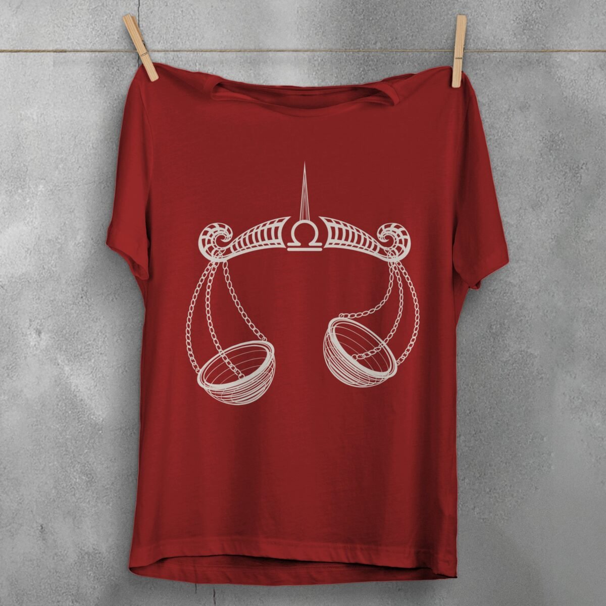 libra zodiac symbol delicate balance celestial dreamy scales t-shirt design, variation 4
