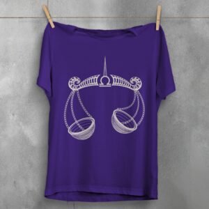 libra zodiac symbol delicate balance celestial dreamy scales t-shirt design, variation 5