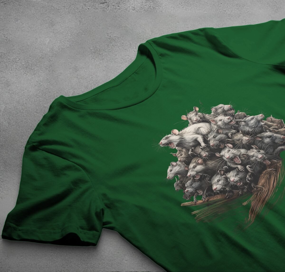 unsettling rat king colony pile dark fantasy aesthetic t-shirt design, variation 6
