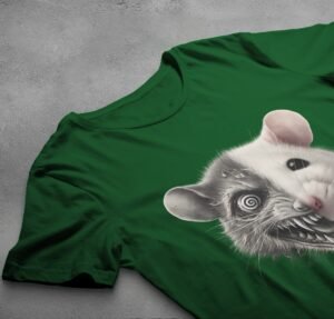 creepy rodent duality disturbing rat joker t-shirt design, variation 6