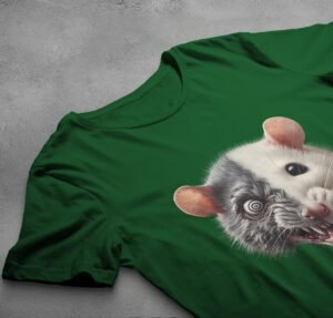 creepy rat duality dark beauty unsettling horror joker vibe t-shirt design, variation 6