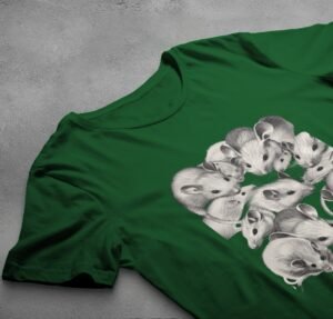 creepy cute group charming rats king weird graphic t-shirt design, variation 6