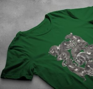 rat family gathering darkly humorous whimsical pastel art t-shirt design, variation 6