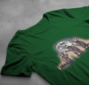 mystic raccoon moonlight animal art wiccan occult pagan t-shirt design, variation 6