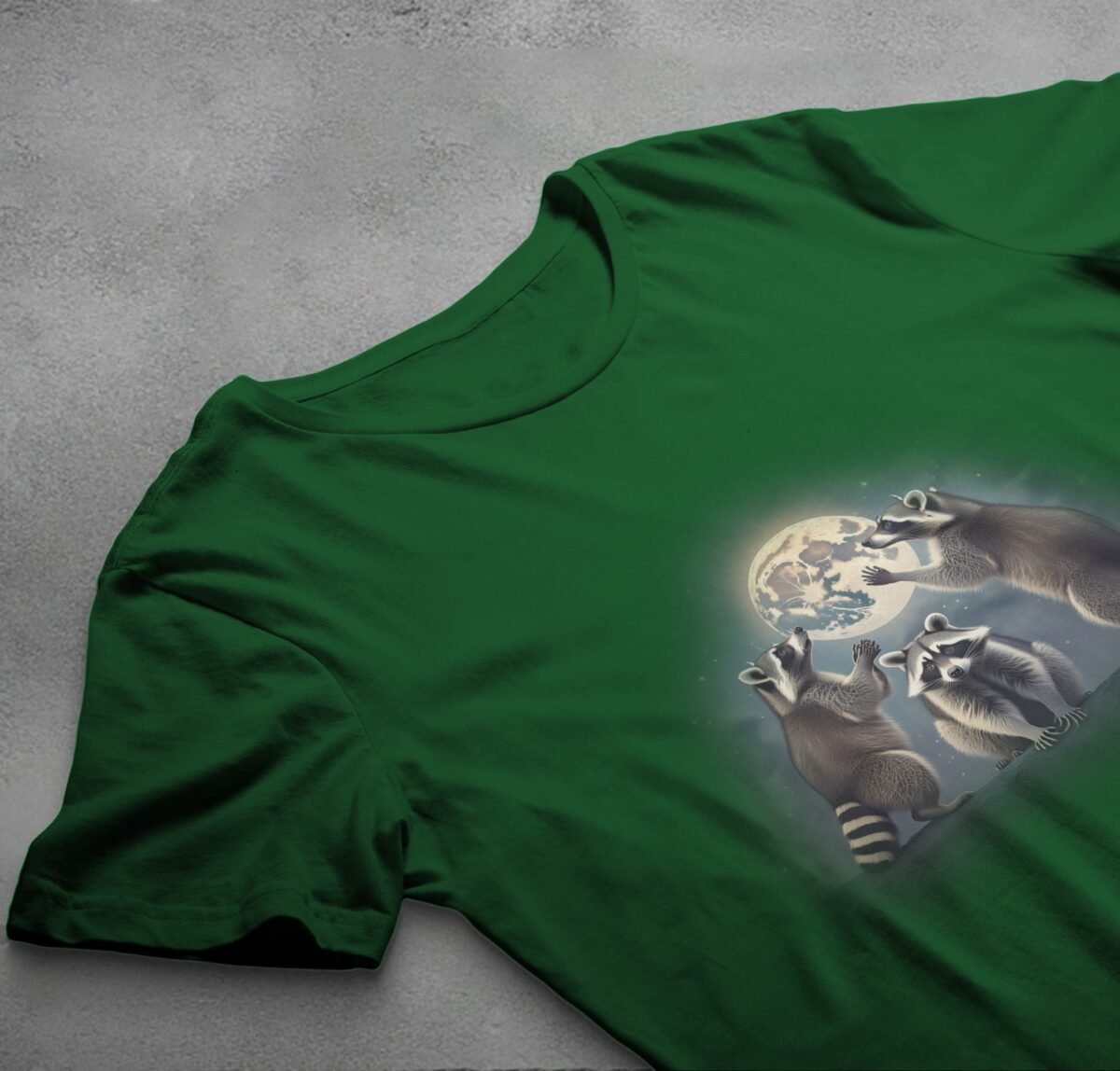 three raccoons moonlight mystic animal tee you design, variation 6