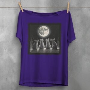 moonlit rat gathering enchanting nighttime scene gothic art t-shirt design, variation 5